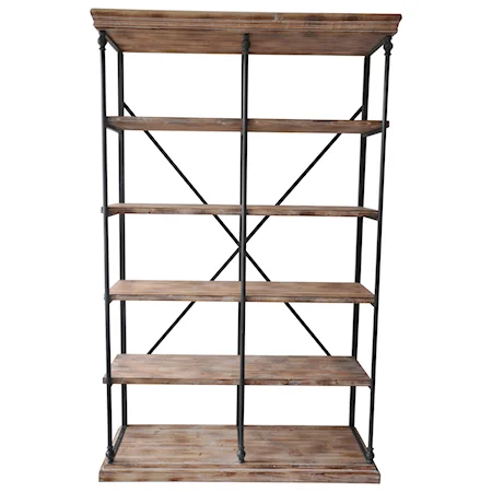 La Salle Metal and Wood Bookshelf